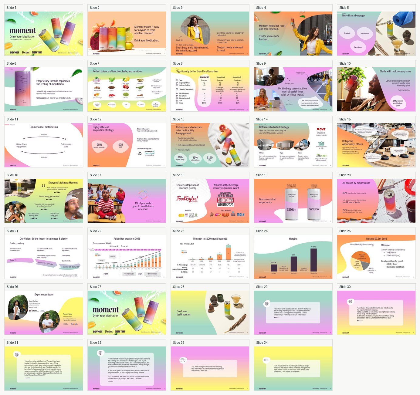 Contact sheet preview of the 34-page Moment deck
